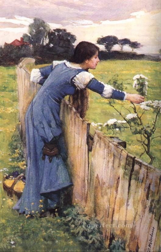 花摘み人 JW ギリシャ人女性 ジョン・ウィリアム・ウォーターハウス油絵